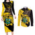 Ghana Eagle Couples Matching Long Sleeve Bodycon Dress and Long Sleeve Button Shirt Coat Of Arms - Grunge Style