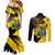 Ghana Eagle Couples Matching Mermaid Dress and Long Sleeve Button Shirt Coat Of Arms - Grunge Style