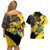 Ghana Eagle Couples Matching Off Shoulder Short Dress and Hawaiian Shirt Coat Of Arms - Grunge Style