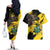 Ghana Eagle Couples Matching Off The Shoulder Long Sleeve Dress and Hawaiian Shirt Coat Of Arms - Grunge Style