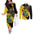 Ghana Eagle Couples Matching Off The Shoulder Long Sleeve Dress and Long Sleeve Button Shirt Coat Of Arms - Grunge Style