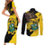 Ghana Eagle Couples Matching Short Sleeve Bodycon Dress and Long Sleeve Button Shirt Coat Of Arms - Grunge Style