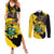 Ghana Eagle Couples Matching Summer Maxi Dress and Long Sleeve Button Shirt Coat Of Arms - Grunge Style