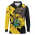 Ghana Eagle Long Sleeve Polo Shirt Coat Of Arms - Grunge Style