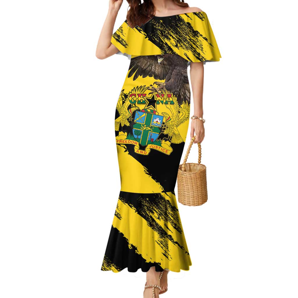 Ghana Eagle Mermaid Dress Coat Of Arms - Grunge Style