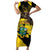 Ghana Eagle Short Sleeve Bodycon Dress Coat Of Arms - Grunge Style - Wonder Print Shop