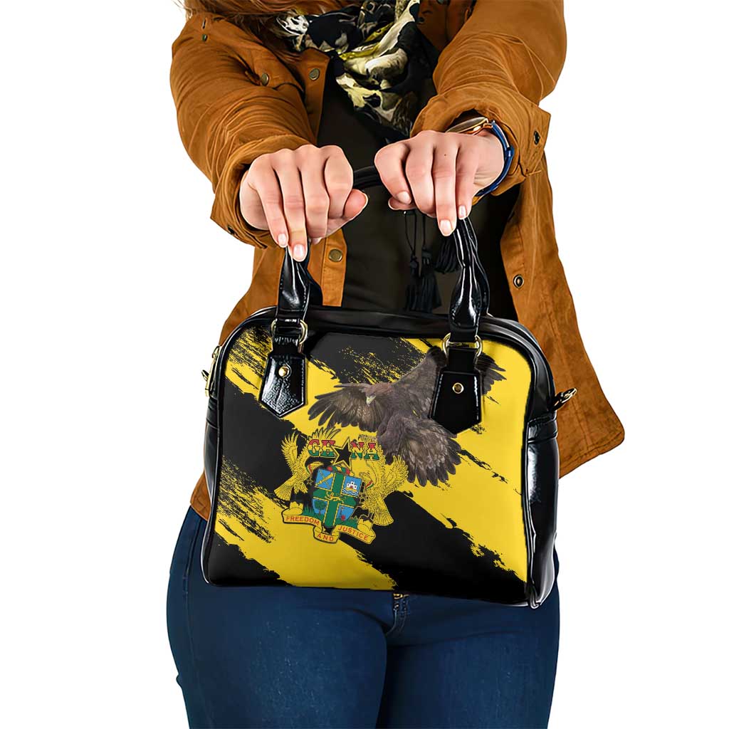 Ghana Eagle Shoulder Handbag Coat Of Arms - Grunge Style - Wonder Print Shop