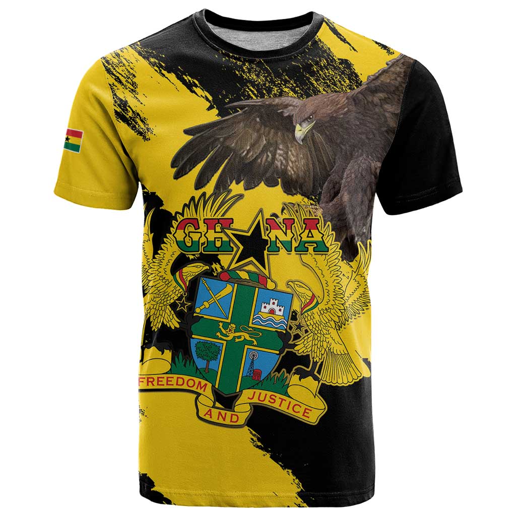 Ghana Eagle T Shirt Coat Of Arms - Grunge Style - Wonder Print Shop