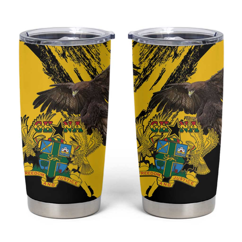 Ghana Eagle Tumbler Cup Coat Of Arms - Grunge Style - Wonder Print Shop