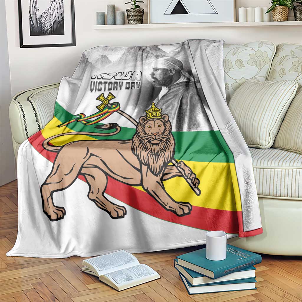 Adwa Victory Day Blanket Menelik II and Mount Soloda - Lion Of Judah