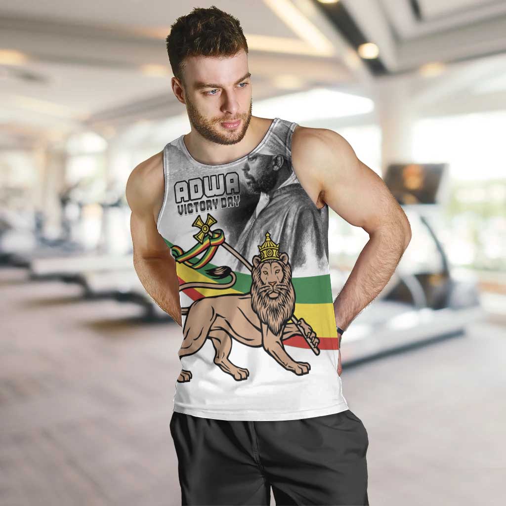 Adwa Victory Day Men Tank Top Menelik II and Mount Soloda - Lion Of Judah