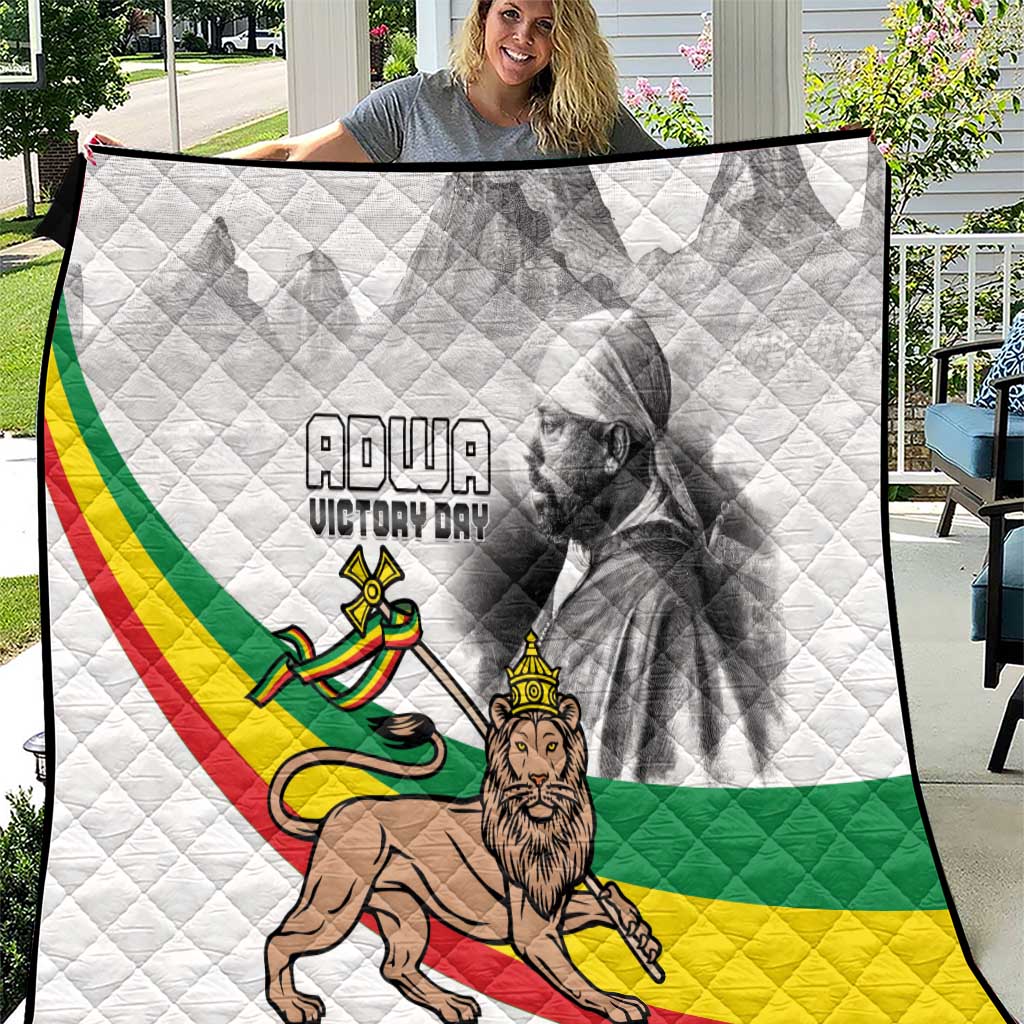 Adwa Victory Day Quilt Menelik II and Mount Soloda - Lion Of Judah - Wonder Print Shop