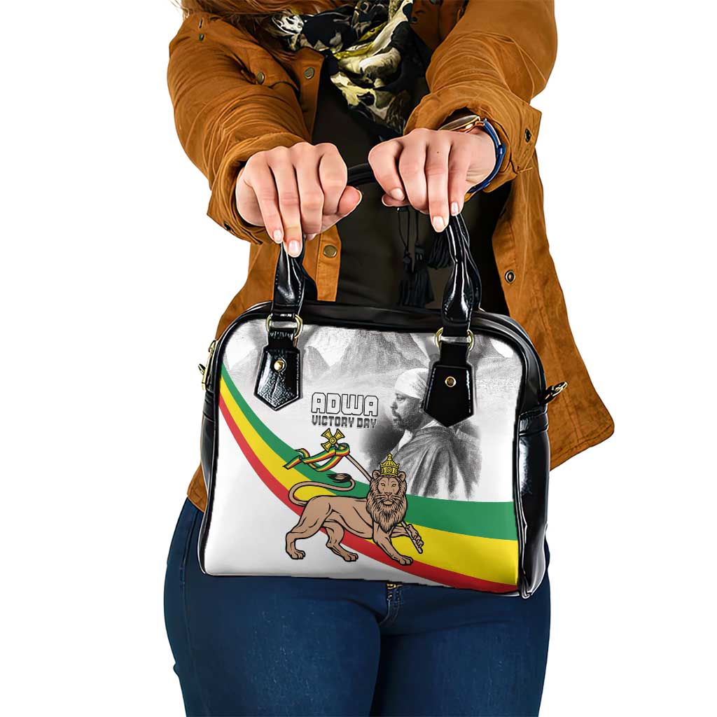 Adwa Victory Day Shoulder Handbag Menelik II and Mount Soloda - Lion Of Judah - Wonder Print Shop