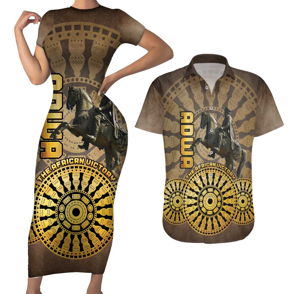 Adwa Victory of Ethiopia Couples Matching Short Sleeve Bodycon Dress and Hawaiian Shirt African Victory In The Age Of Empire