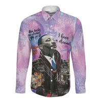 Martin Luther King Jr Long Sleeve Button Shirt I Have a Dream Graffiti Style - Wonder Print Shop