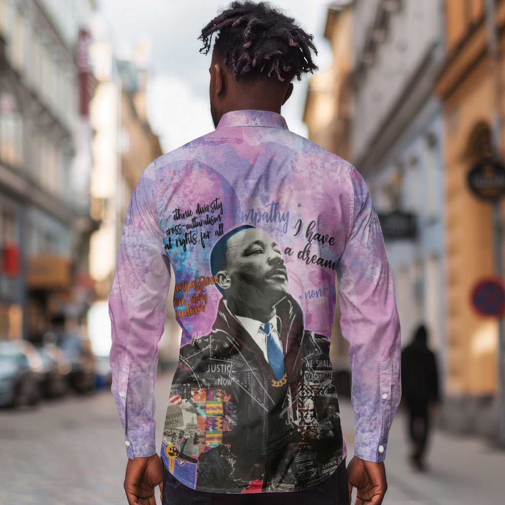 Martin Luther King Jr Long Sleeve Button Shirt I Have a Dream Graffiti Style - Wonder Print Shop