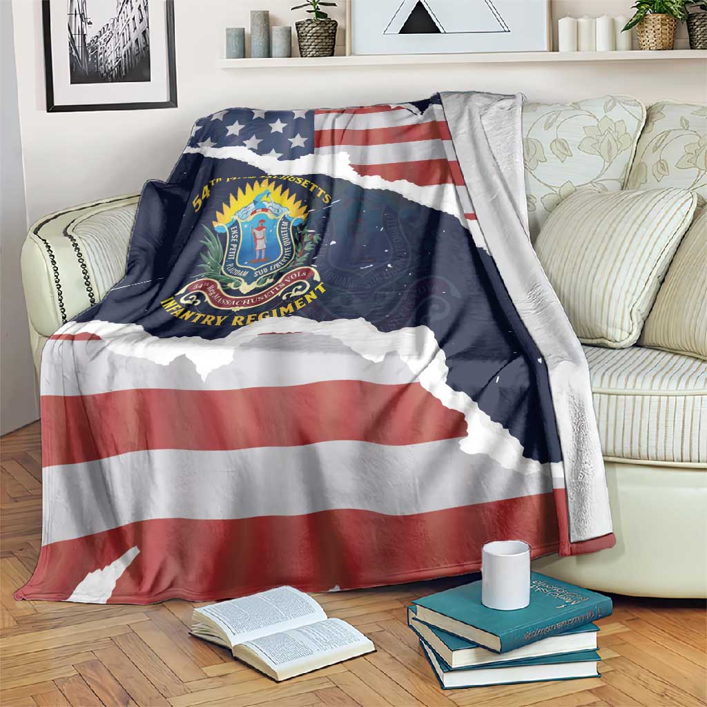 54th Massachusetts Infantry Regiment Blanket American Flag Heritage - Wonder Print Shop