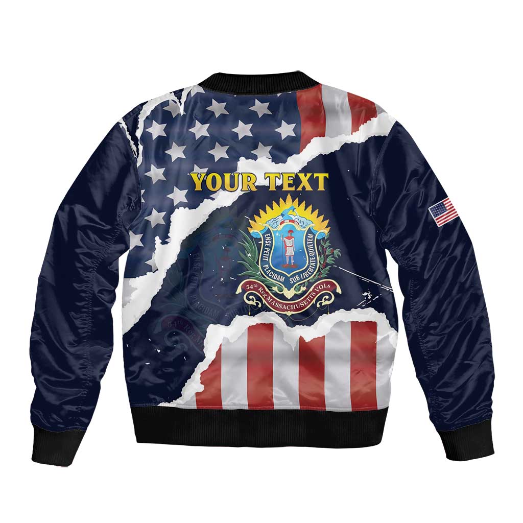 Personalized 54th Massachusetts Infantry Regiment Bomber Jacket American Flag Heritage - Wonder Print Shop