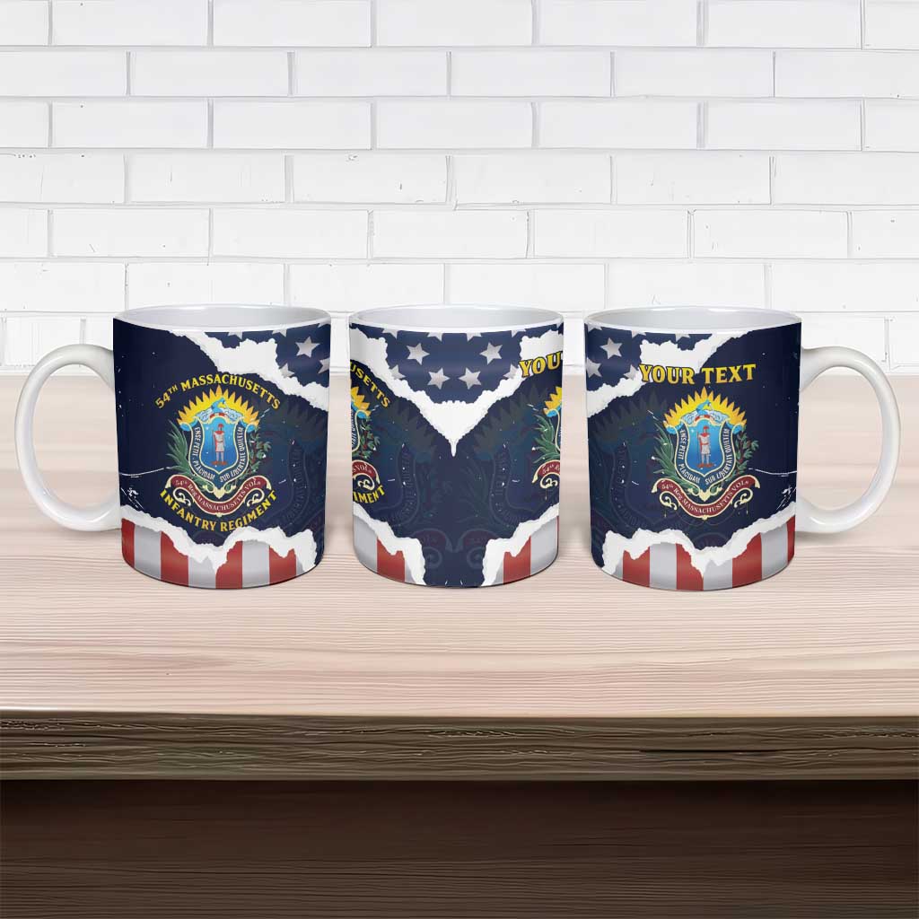 Personalized 54th Massachusetts Infantry Regiment Ceramic Mug American Flag Heritage - Wonder Print Shop
