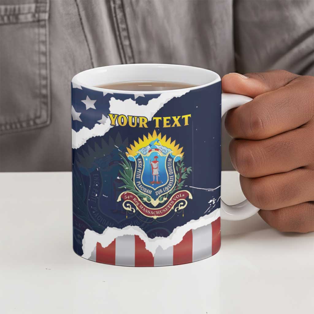 Personalized 54th Massachusetts Infantry Regiment Ceramic Mug American Flag Heritage - Wonder Print Shop