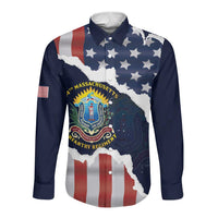 Personalized 54th Massachusetts Infantry Regiment Long Sleeve Button Shirt American Flag Heritage - Wonder Print Shop