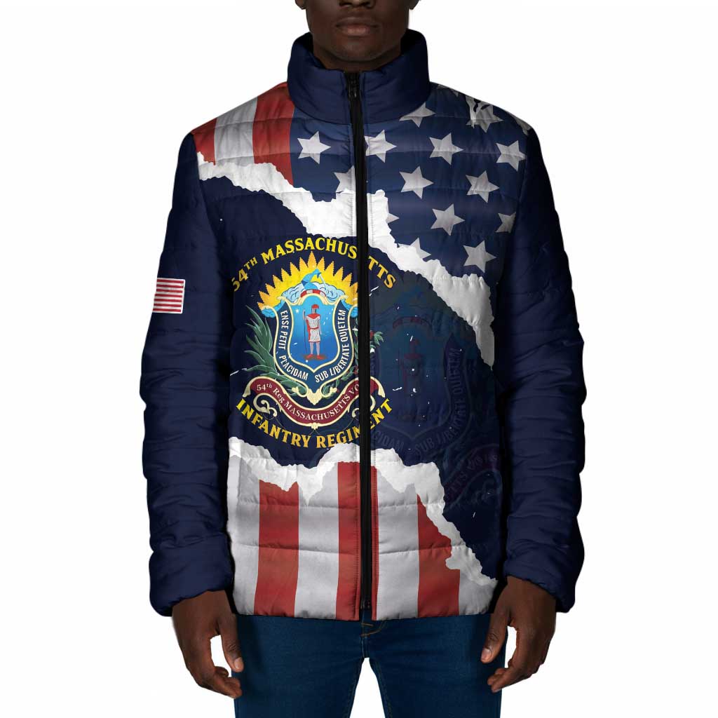 Personalized 54th Massachusetts Infantry Regiment Padded Jacket American Flag Heritage - Wonder Print Shop