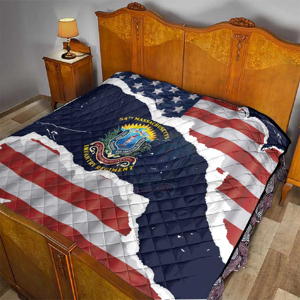 54th Massachusetts Infantry Regiment Quilt American Flag Heritage - Wonder Print Shop