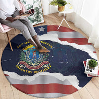 54th Massachusetts Infantry Regiment Round Carpet American Flag Heritage - Wonder Print Shop