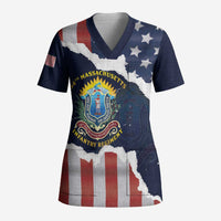 Personalized 54th Massachusetts Infantry Regiment Scrub Top American Flag Heritage - Wonder Print Shop