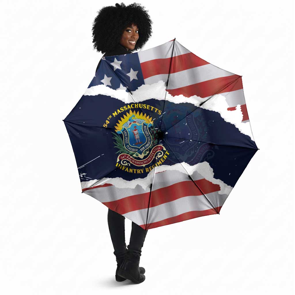 54th Massachusetts Infantry Regiment Umbrella American Flag Heritage - Wonder Print Shop