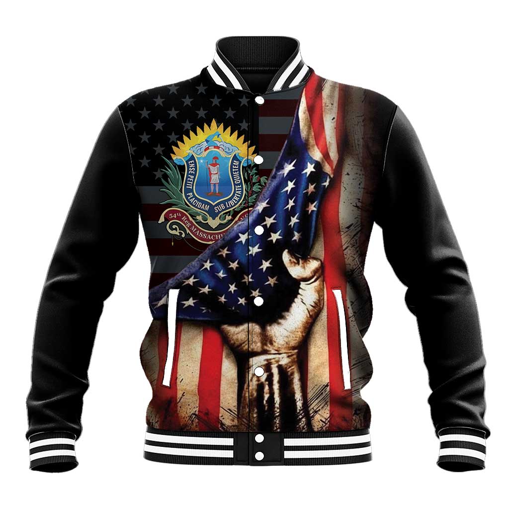 54th Massachusetts Infantry Regiment Baseball Jacket Flag of Freedom - Wonder Print Shop