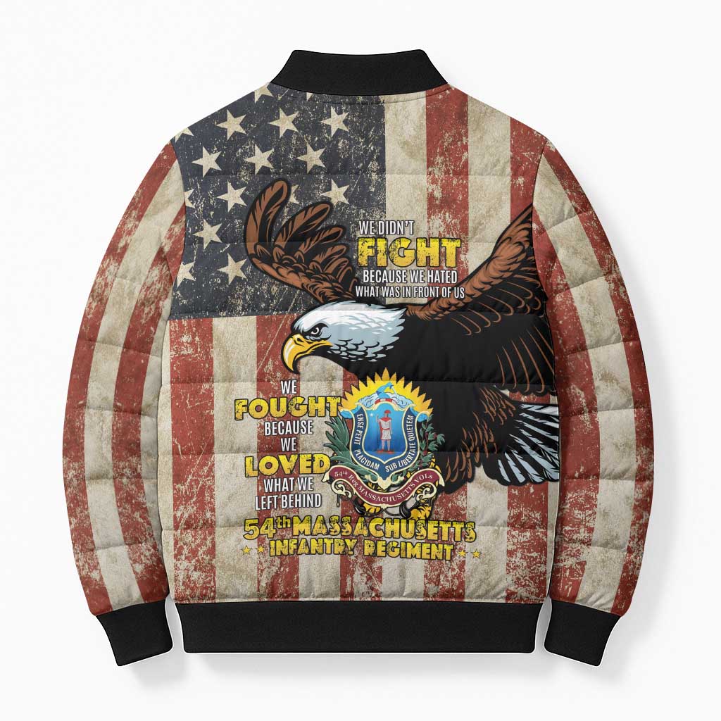54th Massachusetts Infantry Regiment Bomber Puffer Jacket American Eagle - Wonder Print Shop