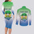 Personalised Sierra Leone Couples Matching Long Sleeve Bodycon Dress and Long Sleeve Button Shirt Happy Independence Day