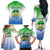 Personalised Sierra Leone Family Matching Off The Shoulder Long Sleeve Dress and Hawaiian Shirt Happy Independence Day