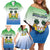 Personalised Sierra Leone Family Matching Off Shoulder Short Dress and Hawaiian Shirt Happy Independence Day