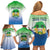 Personalised Sierra Leone Family Matching Off Shoulder Short Dress and Hawaiian Shirt Happy Independence Day