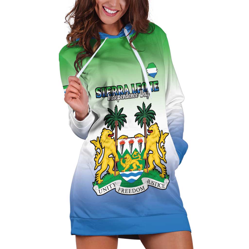 Personalised Sierra Leone Hoodie Dress Happy Independence Day