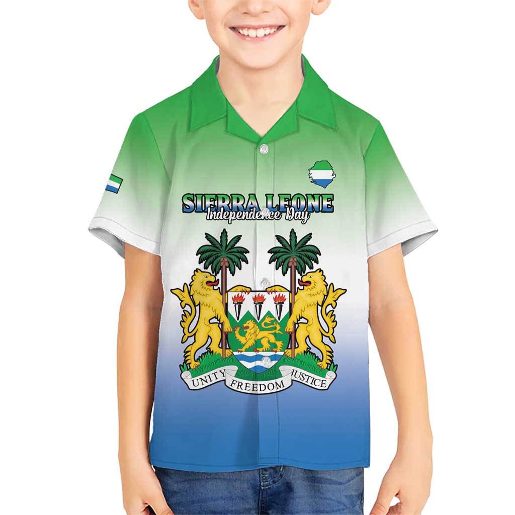 Personalised Sierra Leone Kid Hawaiian Shirt Happy Independence Day