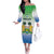 Personalised Sierra Leone Off The Shoulder Long Sleeve Dress Happy Independence Day