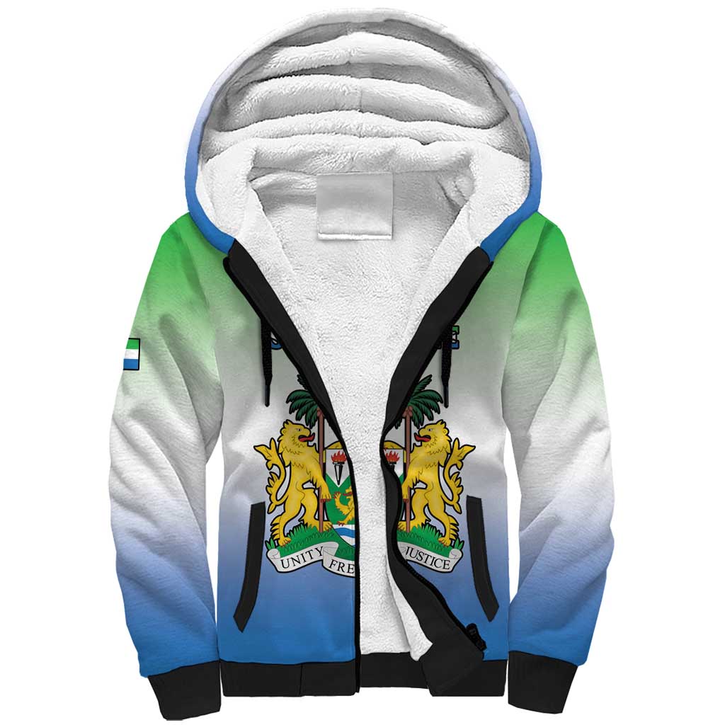 Personalised Sierra Leone Sherpa Hoodie Happy Independence Day