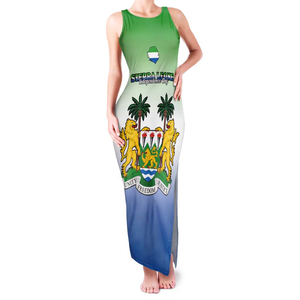 Personalised Sierra Leone Tank Maxi Dress Happy Independence Day