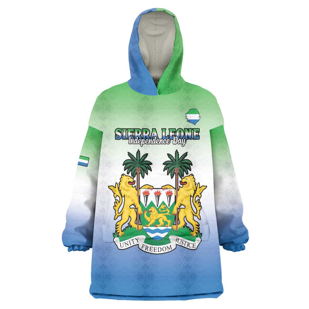 Personalised Sierra Leone Wearable Blanket Hoodie Happy Independence Day