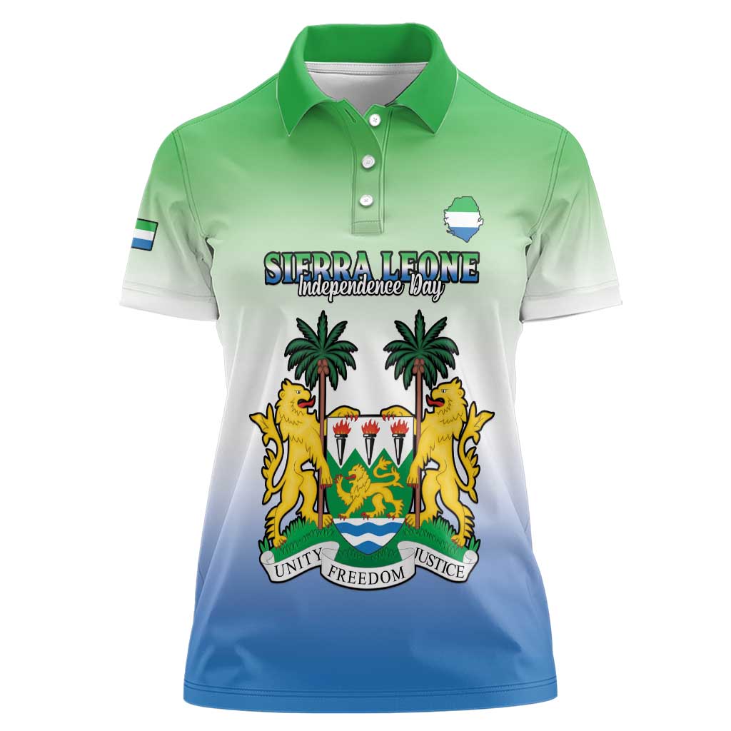 Personalised Sierra Leone Women Polo Shirt Happy Independence Day