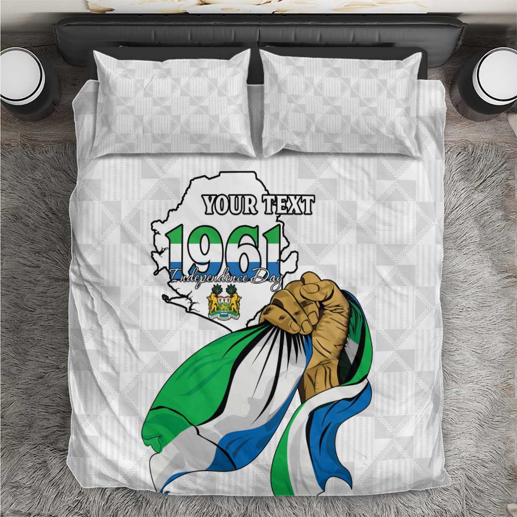 Personalised Sierra Leone Independence Day Bedding Set Map With Kente Pattern