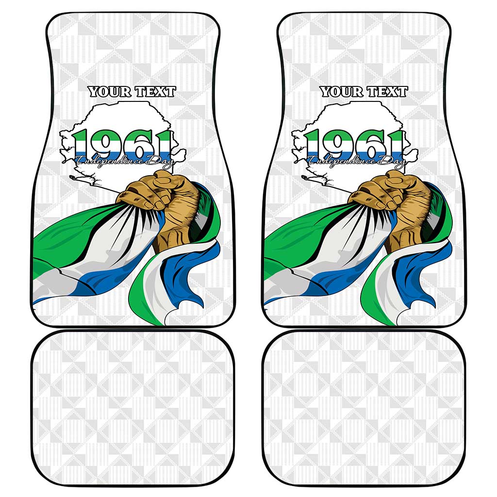 Personalised Sierra Leone Independence Day Car Mats Map With Kente Pattern