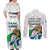 Personalised Sierra Leone Independence Day Couples Matching Off Shoulder Maxi Dress and Long Sleeve Button Shirt Map With Kente Pattern