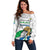 Personalised Sierra Leone Independence Day Off Shoulder Sweater Map With Kente Pattern