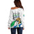 Personalised Sierra Leone Independence Day Off Shoulder Sweater Map With Kente Pattern