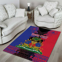 Personalised Haitian Heritage Month Area Rug Citadelle Laferriere Dashiki Pattern