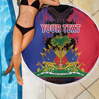 Personalised Haitian Heritage Month Beach Blanket Citadelle Laferriere Dashiki Pattern